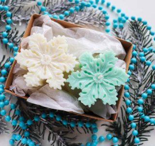 set of Christmas candles made of natural soy wax